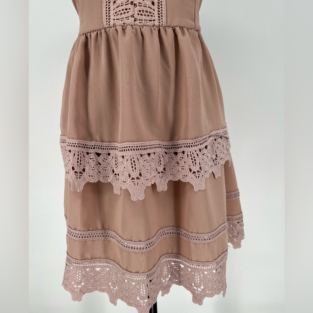 TOBI DUSTY ROSE BACKLESS DRESS WITH ADJUSTABLE STRAPS - Picture 3 of 13